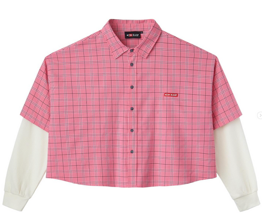 GV Gallery Cropped Raspberry Pink Thermal Flannel