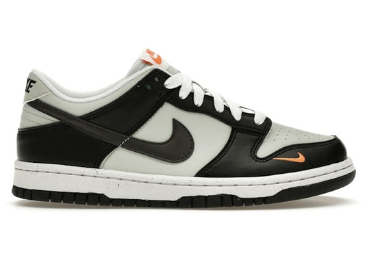 Nike Dunk Low Black Bright Mandarin Mini Swoosh (GS)