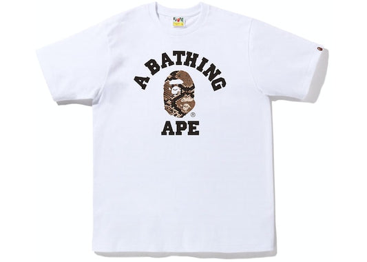 BAPE Snake College Tee White Beige