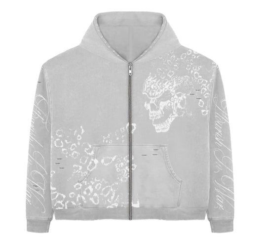 Flowar Grey Skull Zip-Up