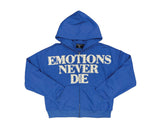 Mixed Emotions Blue Rhinestone Zip Up