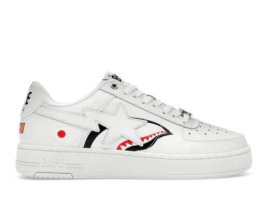 A Bathing Ape Bape Sta Low Shark Pack White