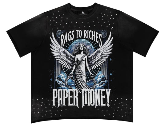 Paper Money Fallen Angels Rhinestone Tee