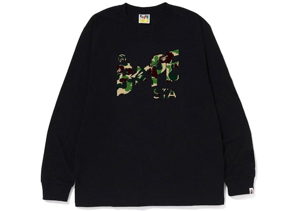 BAPE ABC Camo Bape Sta Logo L/S Tee Black Green