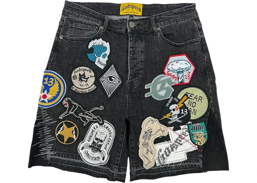 Godspeed Patchwork Denim V2 Shorts Black
