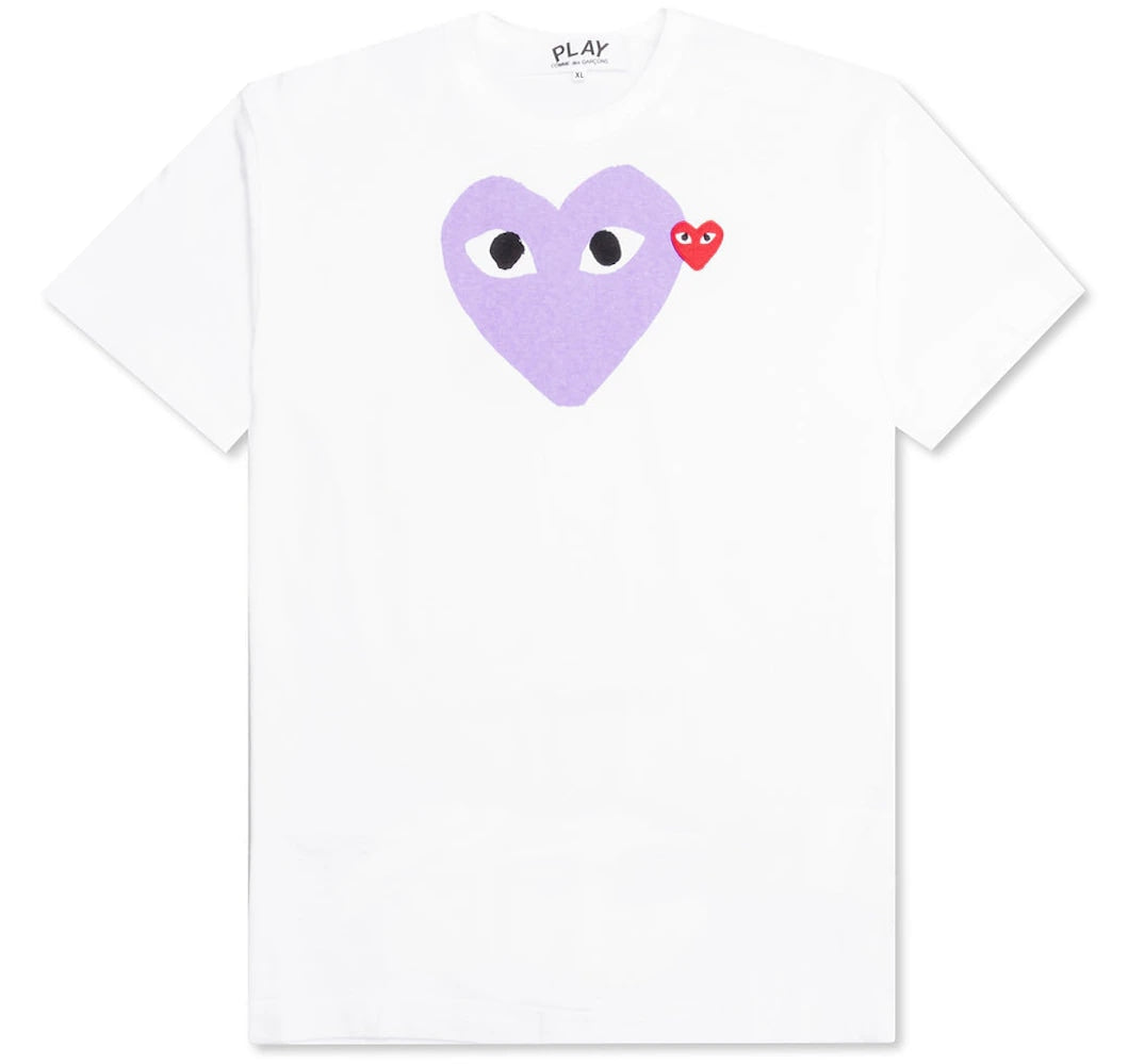 Comme des Garcons Play Red Emblem Heart T-shirt White/Purple
