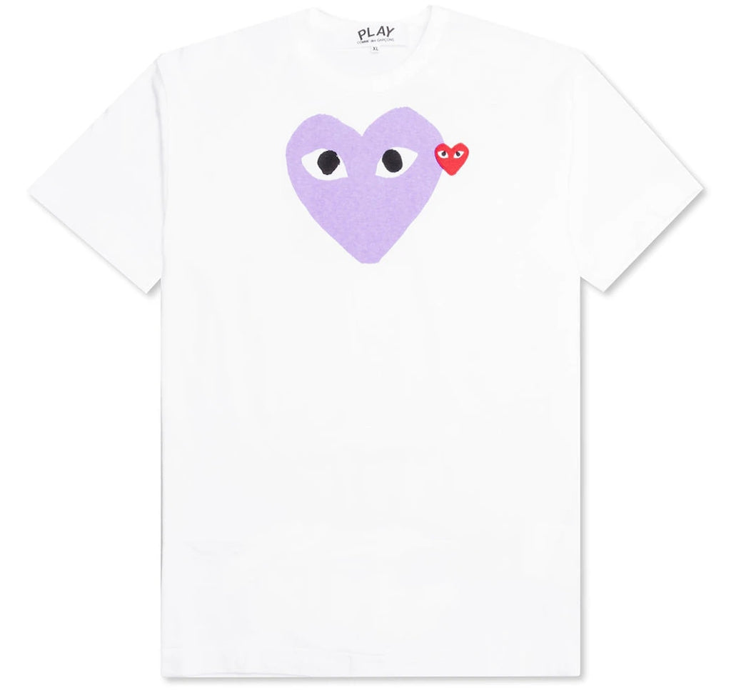 Comme des Garcons Play Red Emblem Heart T-shirt White/Purple