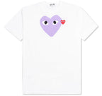 Comme des Garcons Play Red Emblem Heart T-shirt White/Purple