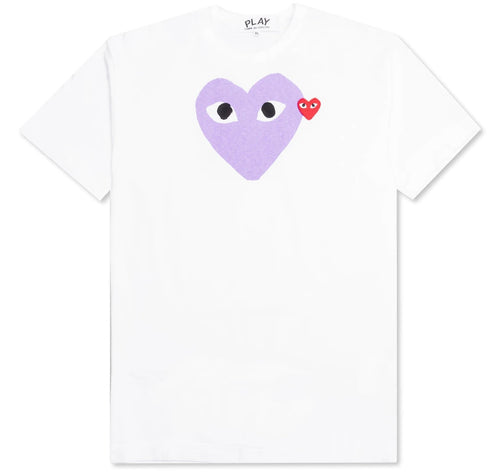 Comme des Garcons Play Red Emblem Heart T-shirt White/Purple