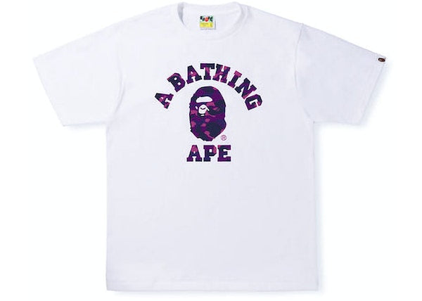 BAPE Color Camo College Tee White Purple