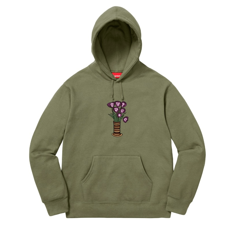 Supreme Flowers Hoodie Dark Green