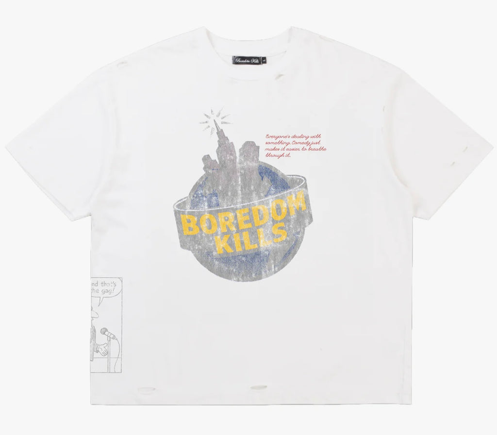 Boredom Kills Comedy Tee White