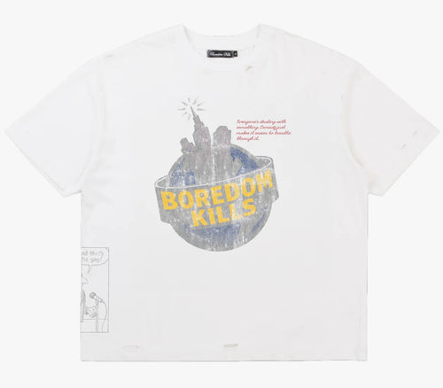 Boredom Kills Comedy Tee White