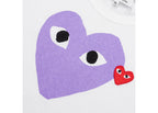 Comme des Garcons Play Red Emblem Heart T-shirt White/Purple