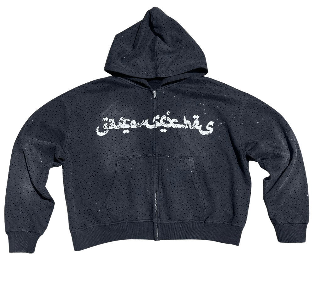 Wealthy Boy USA “Garçons Riches” Rhinestone Zip-Up