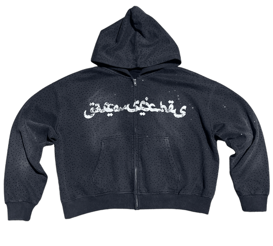 Wealthy Boy USA “Garçons Riches” Rhinestone Zip-Up