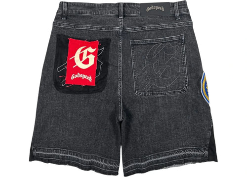 Godspeed Patchwork Denim V2 Shorts Black
