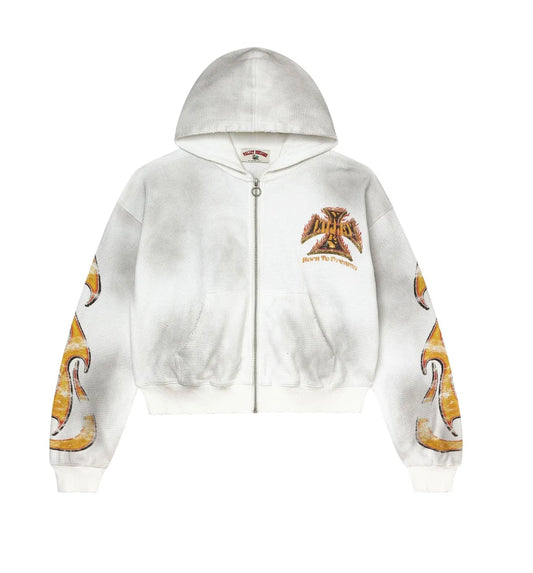 Vale Forever Reborn Waffle Zip Up White