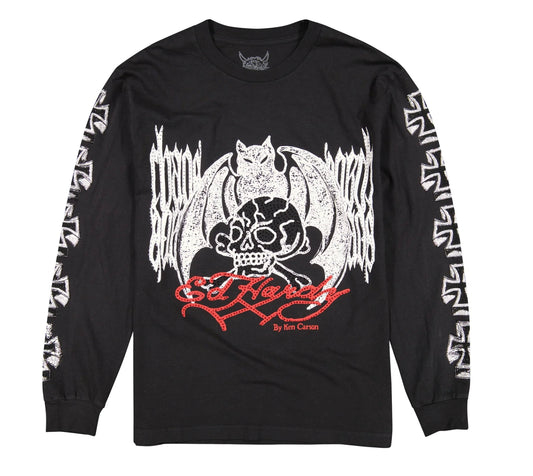 Ed Hardy By Ken Carson Chaos Rhinestone Ls Tee